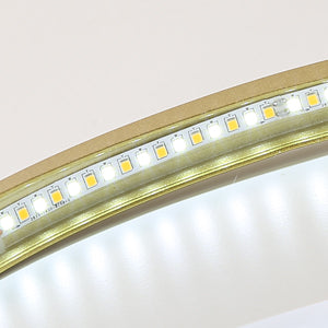 Moderne LED-Deckenleuchte, 40 W, 2700–6500 K, dimmbare LED-Deckenleuchte mit Fernbedienung, runde, halbbündige Deckenbeleuchtung für Schlafzimmer, Wohnzimmer, Büro, Arbeitszimmer (Ø40 cm, Weiß und Gold) 