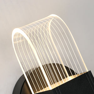 LED-Wandleuchte, dimmbare moderne LED-Wandleuchte, schwarze ovale 10 W Acryl-Innenwandleuchte für Schlafzimmer, Nachttisch, Flur, Wohnzimmer, Flur, 3000–6500 K