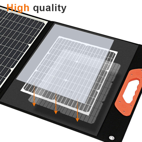 150 W 20 V leichte Solar-Falttasche, monokristallines Silizium, schwarz, für Camping, Anhänger, Auto, Ozean