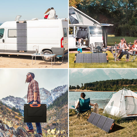 150 W 20 V leichte Solar-Falttasche, monokristallines Silizium, schwarz, für Camping, Anhänger, Auto, Ozean