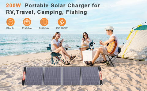 200 W monokristallines tragbares faltbares Solarpanel-Set mit 1 USB-Anschluss für den Außenbereich