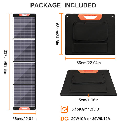 200 W monokristallines tragbares faltbares Solarpanel-Set mit 1 USB-Anschluss für den Außenbereich
