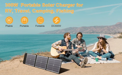 75 W effizientes faltbares MonocBN-Solarpanel, Outdoor-Reiseladegerät, faltbare Tasche mit 3 DC/USB/TYP-C-Solarmodulen