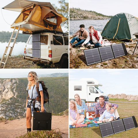 75 W effizientes faltbares MonocBN-Solarpanel, Outdoor-Reiseladegerät, faltbare Tasche mit 3 DC/USB/TYP-C-Solarmodulen