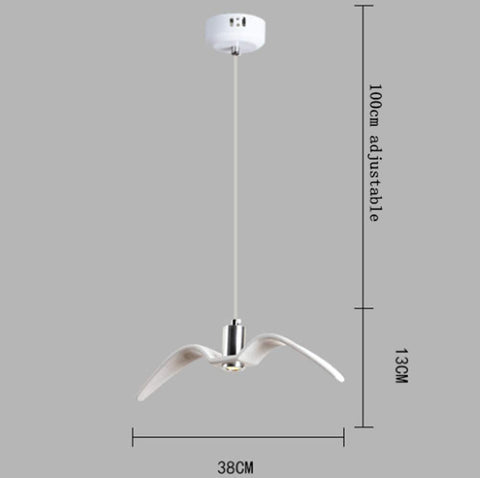 Kronleuchter, Hängelampe 3000K warmes Licht Möwendesign moderner einfacher dekorativer Kronleuchter Typ A Durchmesser 38 cm