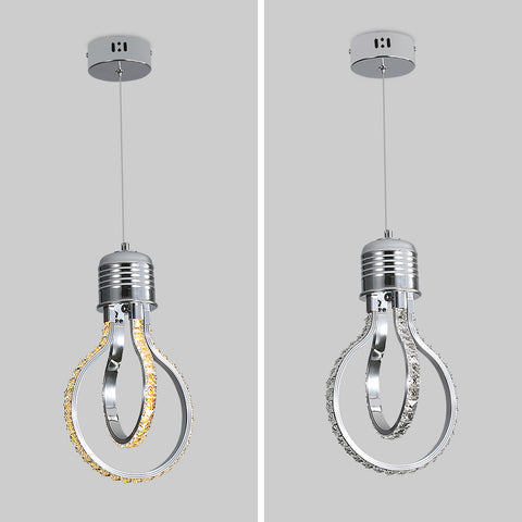 Moderner Kronleuchter, LED-Kristall-Deckenleuchte 21 W, 3000 K, Aluminium-Pendelleuchte für Schlafzimmer, Küche, Esszimmer, Bar, Theke, Korridor, Ausstellungshalle, höhenverstellbar