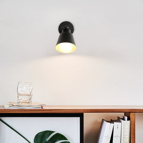 Retro-Wandleuchten für den Innenbereich, industrielle Vintage-E27-Wandlampe, Holz-Metall-Wandstrahler für Schlafzimmer, Balkon, Korridor, Küche, Treppenhaus (Schwarz)