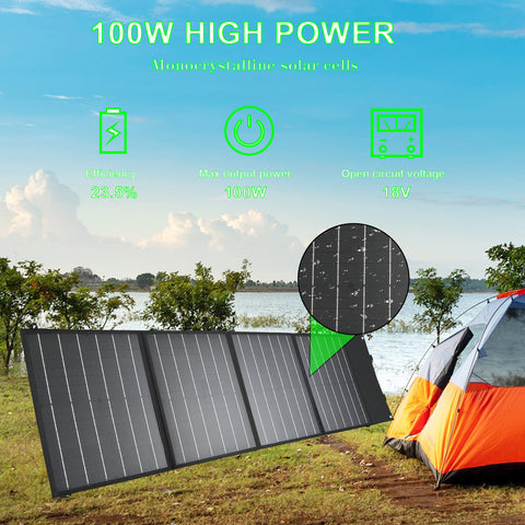 Optimierter Titel auf Französisch: 100 W, 18 V faltbares Solarladegerät, tragbare Tasche für Outdoor-Aktivitäten