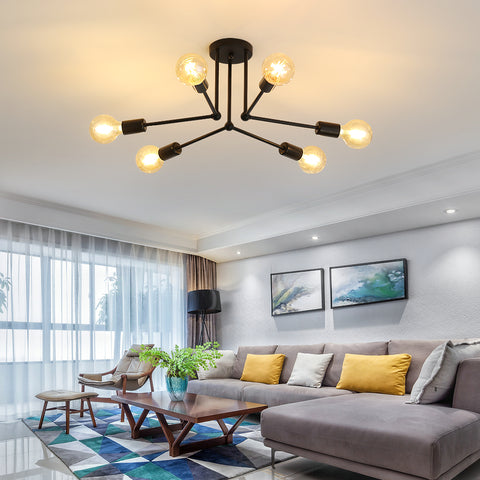 Vintage LED-Deckenleuchte für den Innenbereich aus schwarzem Metall, Pendelleuchten für Esszimmer, Schlafzimmer
