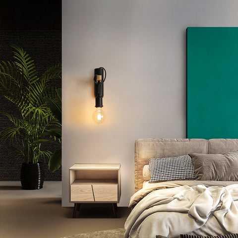 E27 Holz Wandleuchten, LED Retro Wandleuchte, Wand Nachttischlampe für Schlafzimmer, Wohnzimmer, Treppenhaus, max 40W