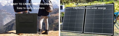 100-W-Solarpanel für Kraftwerk, tragbares Solar-Ladegerät, Schnellladung, USB-A-QC3.0-PD, 45-W-USB-C-DC-Anschlüsse, IP65, IP65 für Solar-/Stromgenerator, Laptop, iPads
