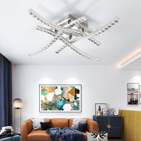 Moderne Kristall-Deckenleuchte Nordic LED Wellenform Deckenleuchte Wohnzimmer Schlafzimmer Esszimmer Restaurant Hotel Home Decor