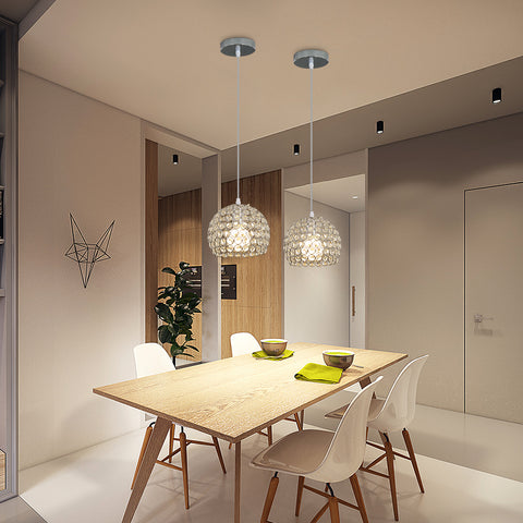 Moderner Kristall-Kronleuchter Moderner Kronleuchter E27 Chrom-Pendelleuchte mit 120 cm verstellbarem Kabel, geeignet für Küche, Schlafzimmer, Büro, Wohnzimmer (Glühbirne nicht im Lieferumfang enthalten)