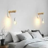 1pc europäischen Stil weiße Wandleuchte Schlafzimmer Studie Nachttischlampe Retro Wandleuchte Holz Kunst Dekoration Wandleuchte ohne Glühbirne