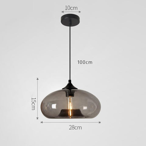 Moderne bunte Glas-Hängelampe für Wohnzimmer, Bar, Küche, Restaurant, Café, Esszimmer, nordische Beleuchtungskörper für Zuhause (Farbe: Anthrazit)