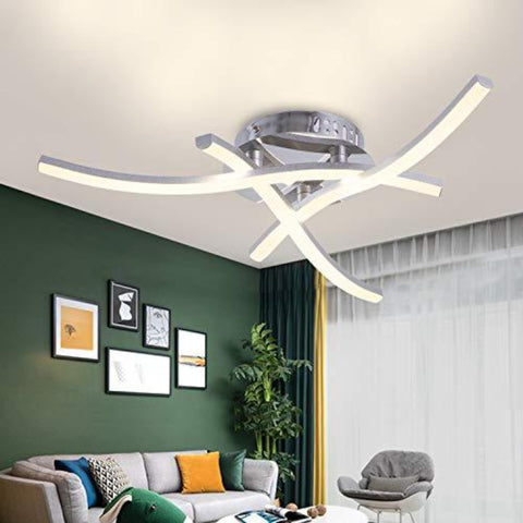 LED-Deckenleuchte in modernem Design, wellenförmige Deckenleuchte, 3000 K warmweiß, integrierte LEDs 18 W, 1.600 lm, moderner Kronleuchter für Wohnzimmer, Schlafzimmer, Esszimmer