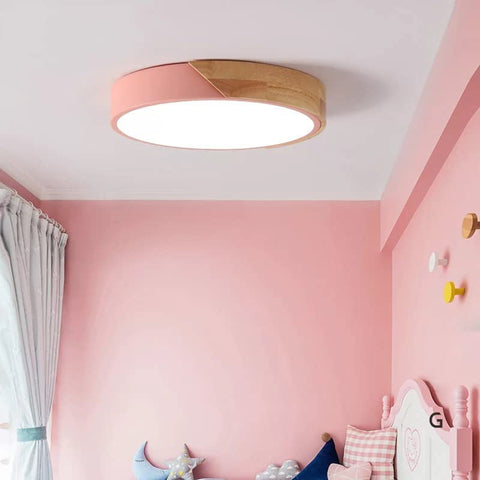 LED Deckenleuchte, 24W Moderne Holz Deckenleuchte Rund Kaltweiß 6000K Ø30*5CM Schlafzimmer Küche Wohnzimmer Balkon und Flur
