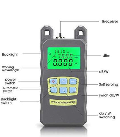 30mW Faseroptik-Stift Visueller Fehlerorter + Faseroptik-Photometer Faseroptik-Tester -70dBm bis +10dBm
