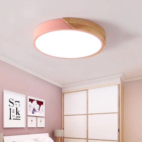 LED Deckenleuchte, 24W Moderne Holz Deckenleuchte Rund Kaltweiß 6000K Ø30*5CM Schlafzimmer Küche Wohnzimmer Balkon und Flur