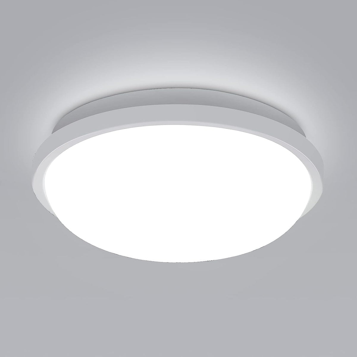 Runde LED-Deckenleuchte, Deckenlampe für Badezimmer, IP54 wasserdicht, 6500 K Kaltweiß, moderne Deckenleuchte für Badezimmer, Schlafzimmer, Küche, Wohnzimmer, Balkon, 20 W, Durchmesser 22 cm 