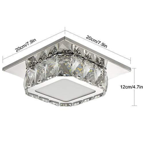 LED-Kristall-Deckenleuchte, Kristall-Deckenleuchte, 12 W Kristall-Kronleuchter für Flur, Schlafzimmer, Küche, Kinderzimmer 6000 K (weiß kalt) (Einzelschicht)