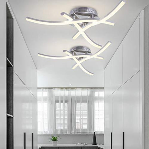 LED-Deckenleuchte in modernem Design, wellenförmige Deckenleuchte, 3000 K warmweiß, integrierte LEDs 18 W, 1.600 lm, moderner Kronleuchter für Wohnzimmer, Schlafzimmer, Esszimmer