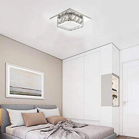 LED-Kristall-Deckenleuchte, Kristall-Deckenleuchte, 12 W Kristall-Kronleuchter für Flur, Schlafzimmer, Küche, Kinderzimmer 6000 K (weiß kalt) (Einzelschicht)