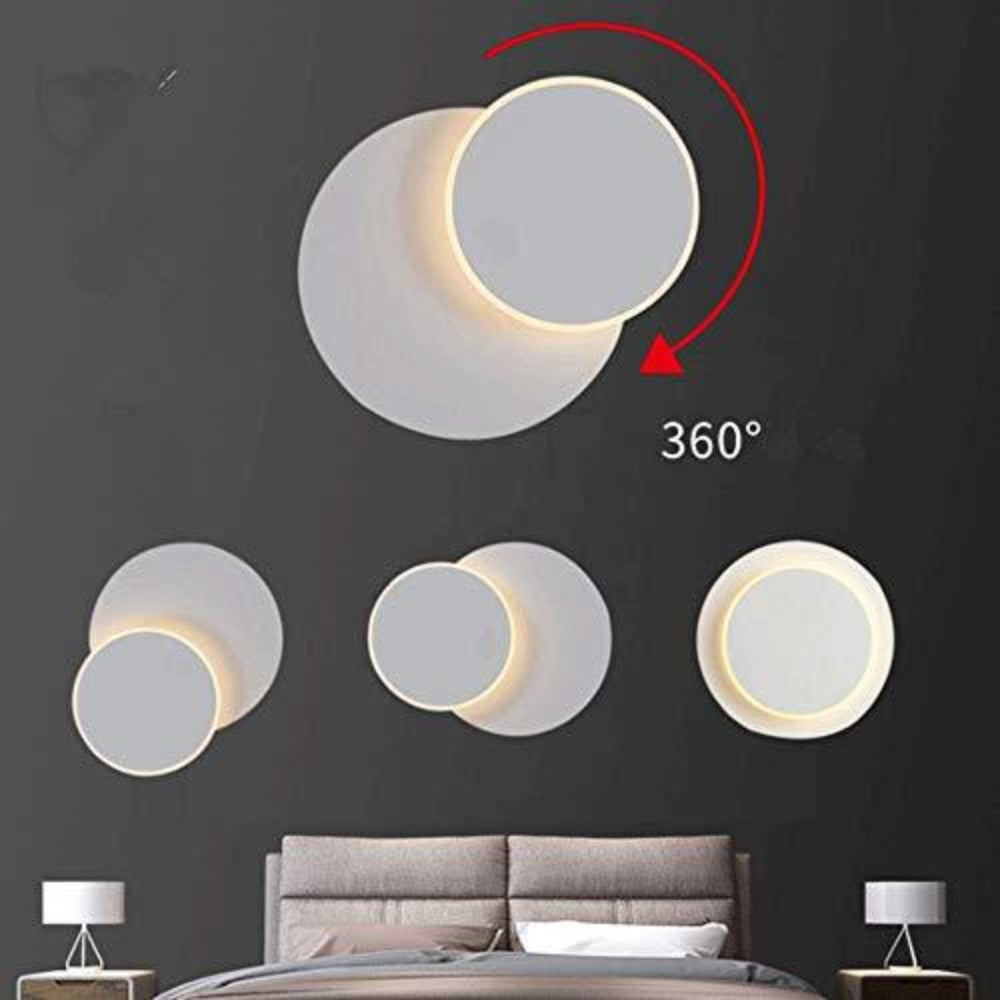 Luces de pared LED, lámpara de pared giratoria de 360 ​​grados, lámparas de noche, lámpara de pared Creative Eclipse 2 en 1 para escaleras de pasillo