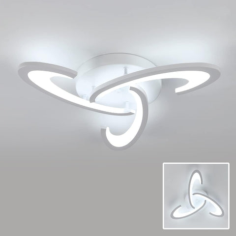 LED-Deckenleuchte, 36 W, 3240 lm, Deckenleuchte, Kleeblatt-Design, Deckenleuchte für Schlafzimmer, Wohnzimmer, Esszimmer, weißes Acryl, 6500 K kaltweißes Licht 