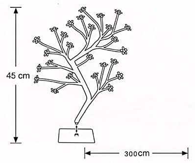 LED-Kirschbaumlampe, 0,45 m, 48 LEDs, LED-Lichtbaum, schwarze Zweige, für Heimdekoration (weiß)