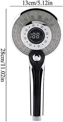 LED-Duschkopf, 3 Farben LED-Duschkopf Temperaturregelung Handbrause mit digitaler Temperaturanzeige Wassersparende 3-Modus-Dusche