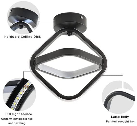22 W LED-Deckenleuchte, einfache geometrische Deckenleuchte, Metall-Deckenleuchte für Wohnzimmer, Schlafzimmer, Flur, 6000 K weißes Licht