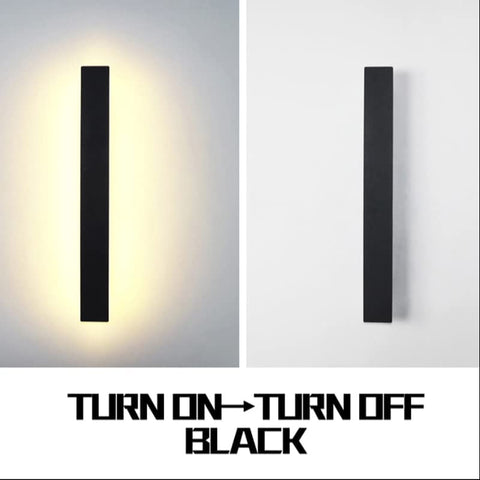 LED-Außenwandleuchte, wasserdichte minimalistische schwarze Wandleuchte, 3000 K warmes Licht, 12 W, IP65-Schutz, Acryl- und Eisenmaterial, für Innen- und Außenbeleuchtung