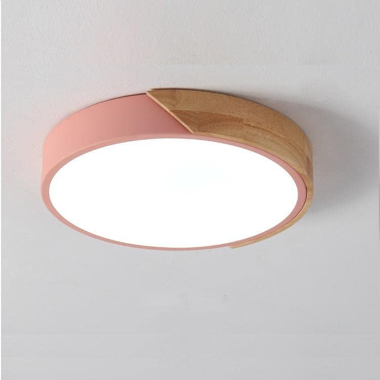 LED Deckenleuchte, 24W Moderne Holz Deckenleuchte Rund Kaltweiß 6000K Ø30*5CM Schlafzimmer Küche Wohnzimmer Balkon und Flur