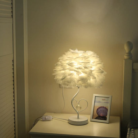 Feder-LED-Schreibtischlampe mit Fernbedienung, moderne, einfache dekorative Tischlampe, kreative Nachttischlampe, Nachtlicht, geeignet für den Schreibtisch im Kinderzimmer