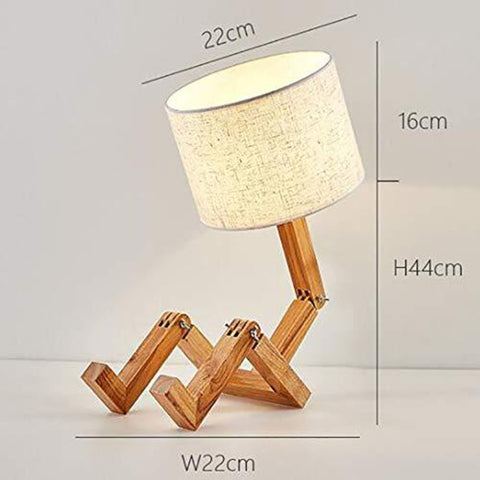 Kreative Massivholz LED Tischlampe Roboter Nachttischlampen für Schlafzimmer Arbeitszimmer Schlafzimmer im europäischen Stil
