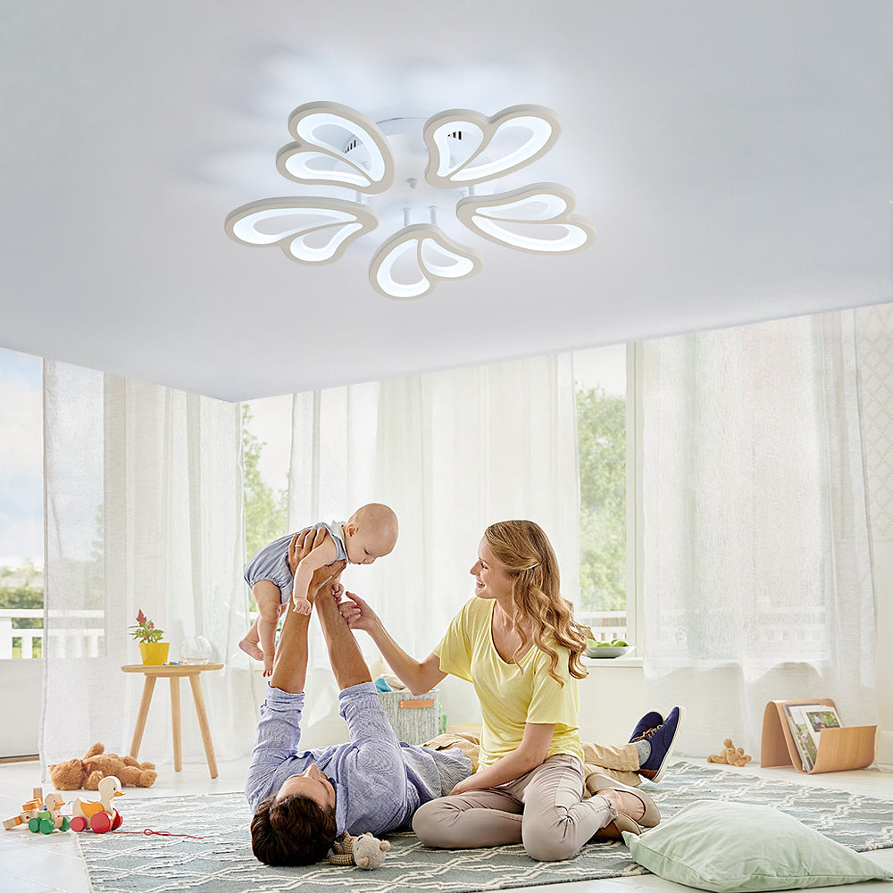 Plafonnier LED, 39W Lustre Créatif Forme De Fleur，luminaire salon