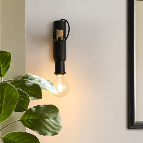 E27 Holz Wandleuchten, LED Retro Wandleuchte, Wand Nachttischlampe für Schlafzimmer, Wohnzimmer, Treppenhaus, max 40W
