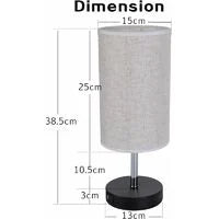 Dimmbare Touch-Nachttischlampe, 2 USB mit E27-Glühbirne, beige Stoffschirm, Tischlampe für Nachtbar, Schlafzimmer, Wohnzimmer, Hotel, Café, Kinderzimmer, Wohnzimmer, Büro (ohne Glühbirne)