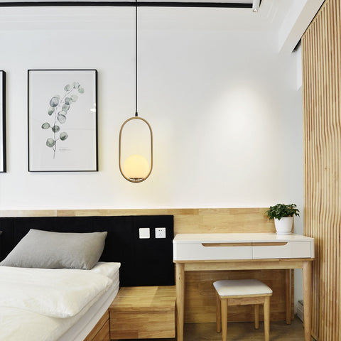 Minimalistischer Nachttisch-Kronleuchter, lineares Design, Metall-Kronleuchter, einzigartige Glaskugel, kleiner hängender Kronleuchter, langer Kronleuchter ohne Glühbirnen