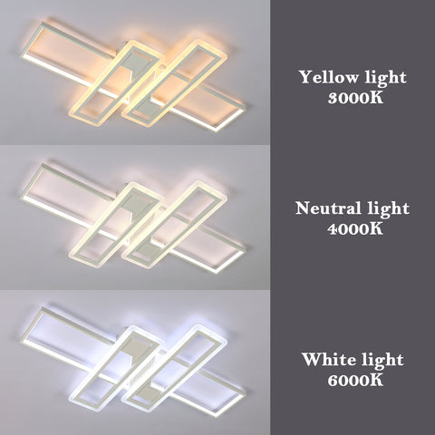 Dimmerbare LED-Deckenleuchte mit Fernbedienung, moderne, quadratische Deckenleuchte mit 3 Schichten, 50 W Acryl-Montage und Incasso-Plafoniere für die Pranzo Soggiorno Cucina Ufficio