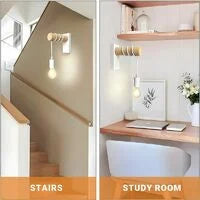 1pc europäischen Stil weiße Wandleuchte Schlafzimmer Studie Nachttischlampe Retro Wandleuchte Holz Kunst Dekoration Wandleuchte ohne Glühbirne