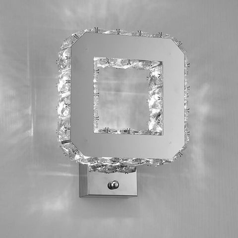 Innen-Kristallwandleuchte 12W 1080lm Moderne LED-Kristallwandleuchte Dekoration Wandleuchte für Schlafzimmer Esszimmer Foyer Kaltweiß 6000K