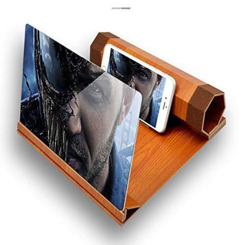 Faltbare Handy-Bildschirmlupe aus massivem Holz, geeignet zum Ansehen von Filmvideos auf allen Smartphones, Weihnachtsgeschenk