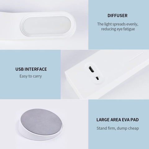 LED-Schreibtischlampe, dimmbare Nachttischlampe, 10 Helligkeitsstufen, flexible Touch-Steuerung, Augenschutz, Schreibtischlampe mit USB-Anschluss, magnetische Design-Wandlampe