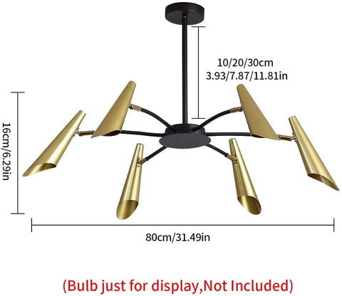 Moderne kreative industrielle Kronleuchter-Pendelleuchte anpassen Iron Art Pigeon Deckenleuchte für Wohnzimmer Schlafzimmer (Gold + Schwarz)