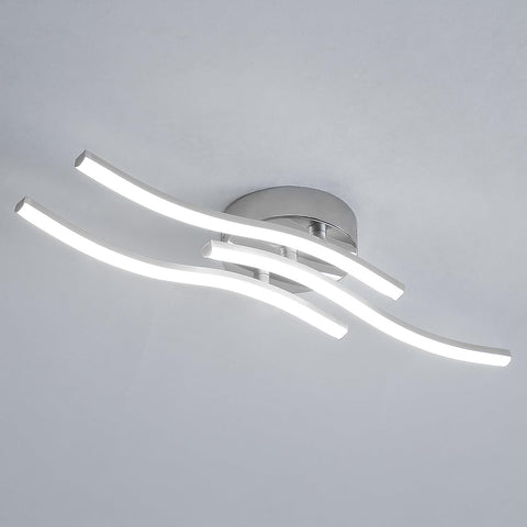 LED-Deckenleuchte, Wellenförmige Pendelleuchte, 18 W, 1600 Lumen, integrierte LEDs, moderner Kronleuchter für Wohnzimmer oder Küche, 220 V, IP20, kaltweißes Licht 6500 K