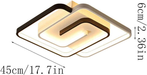 Dimmbare LED-Deckenleuchte mit Fernbedienung, moderne dimmbare Deckenleuchte 3000 K-6000 K für Wohnzimmer, Schlafzimmer, Esszimmer, Büro, 42 W, quadratisch