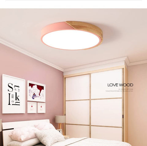 LED Deckenleuchte, 24W Moderne Holz Deckenleuchte Rund Kaltweiß 6000K Ø30*5CM Schlafzimmer Küche Wohnzimmer Balkon und Flur