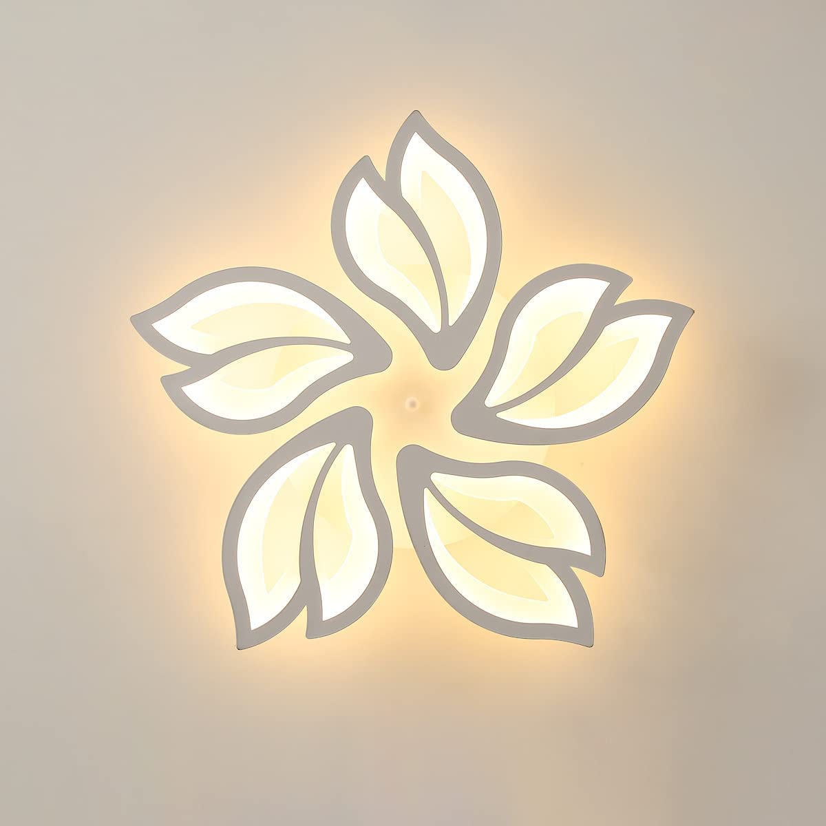 Plafonnier LED 65W, Creative Fleur de Forme Lampe de Plafond Moderne